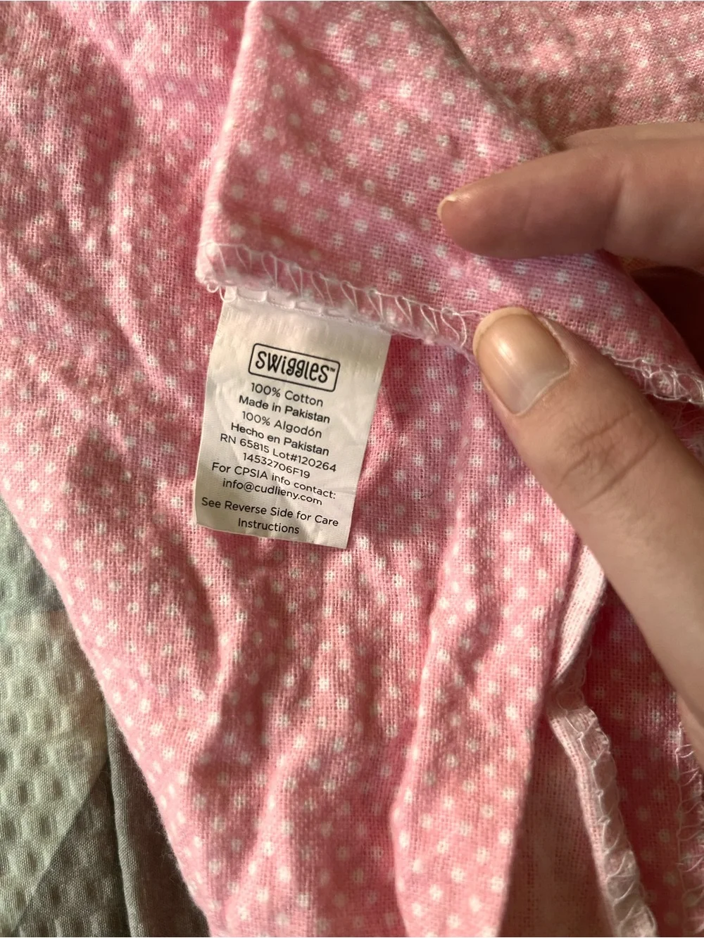 Swiggles Pink Polka Dot Baby Blanket
